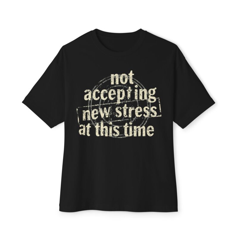 not accepting new stress at this time tee — vintage distressed boxy t‑shirt